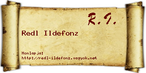 Redl Ildefonz névjegykártya